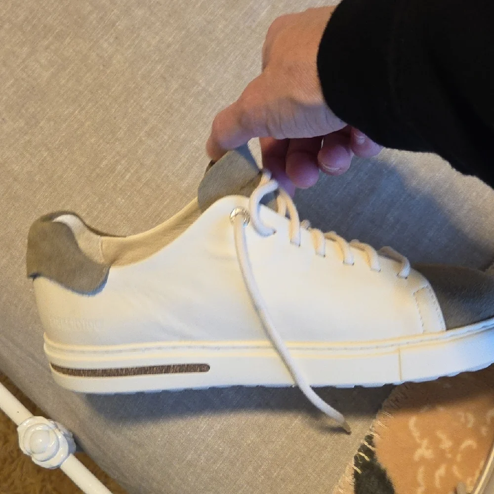 Birkenstock Cream and Gray Athletic Sneakers